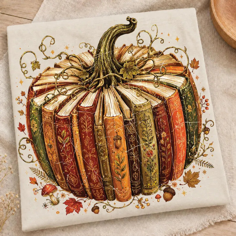RTS FALL BOOKS PUMPKIN DTF DIRECT TO FILM transfers ADULT 10X11.5