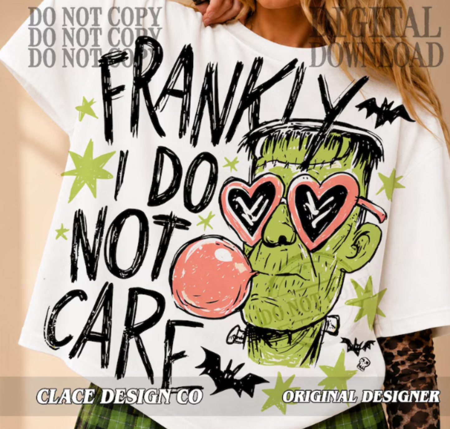 RTS FRANKLY I DO NOT CARE HALLOWEEN DTF DIRECT TO FILM transfers ADULT 10.5X11.5