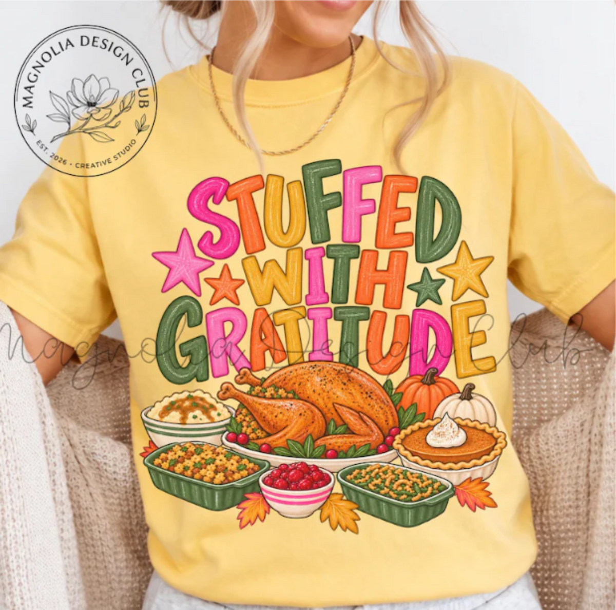 RTS STUFFED WITH GRATITUDE DTF DIRECT TO FILM transfers ADULT 10.5X11.5