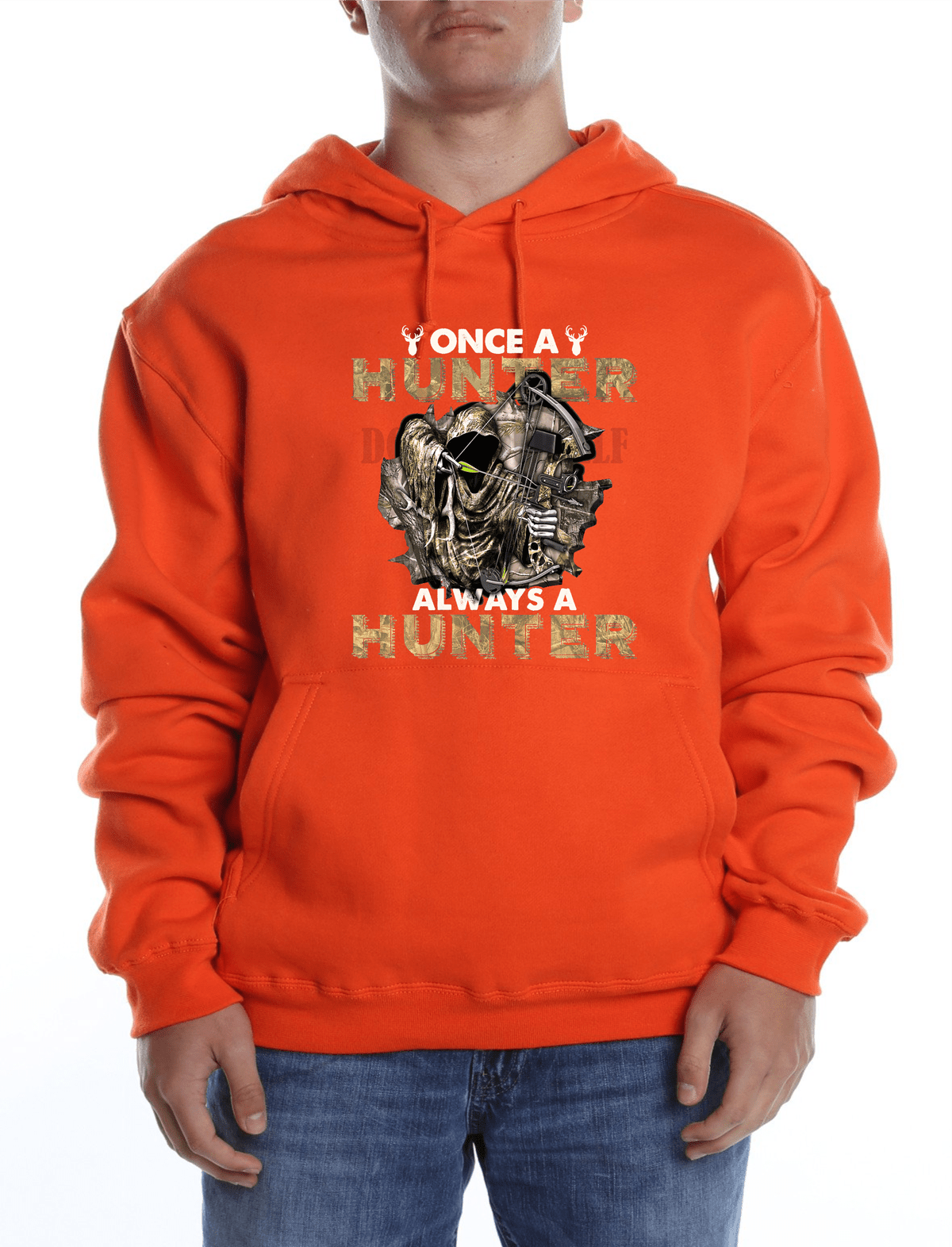Once a Hunter always a hunter orange camo skull bow arrow hunting men DTF TRANSFER PRINT TO ORDER 201 - Do it yourself Transfers