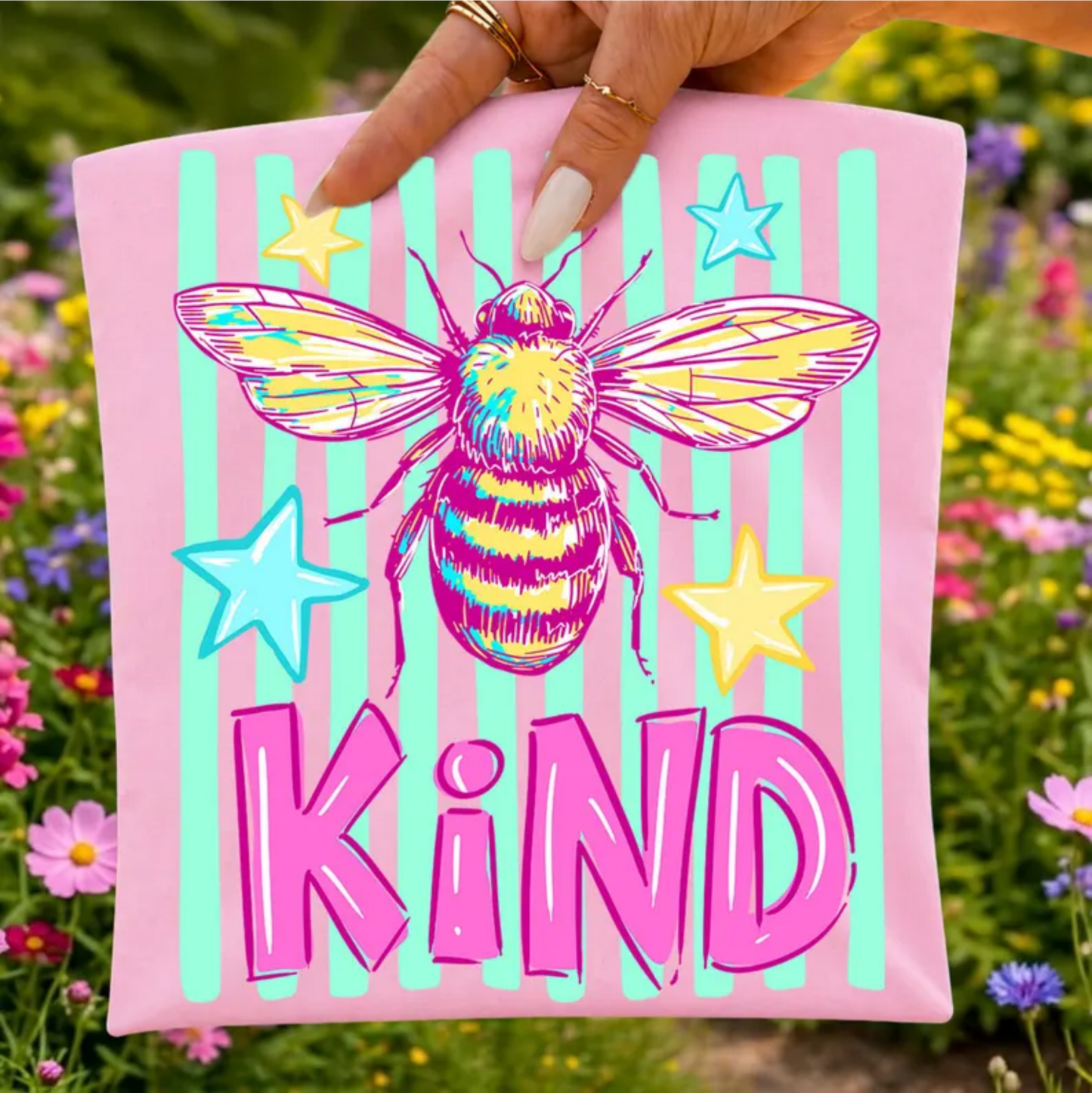 RTS BEE KIND STRIPES DTF DIRECT TO FILM transfers ADULT 10X11.5 - Do it yourself Transfers