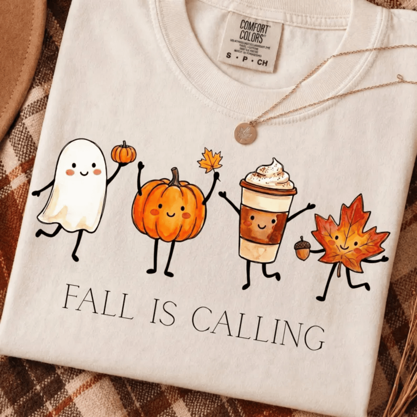 RTS FALL IS CALLING GHOST PUMPKIN COFFEE LEAF DTF DIRECT TO FILM transfers ADULT 10X11.5 - Do it yourself Transfers