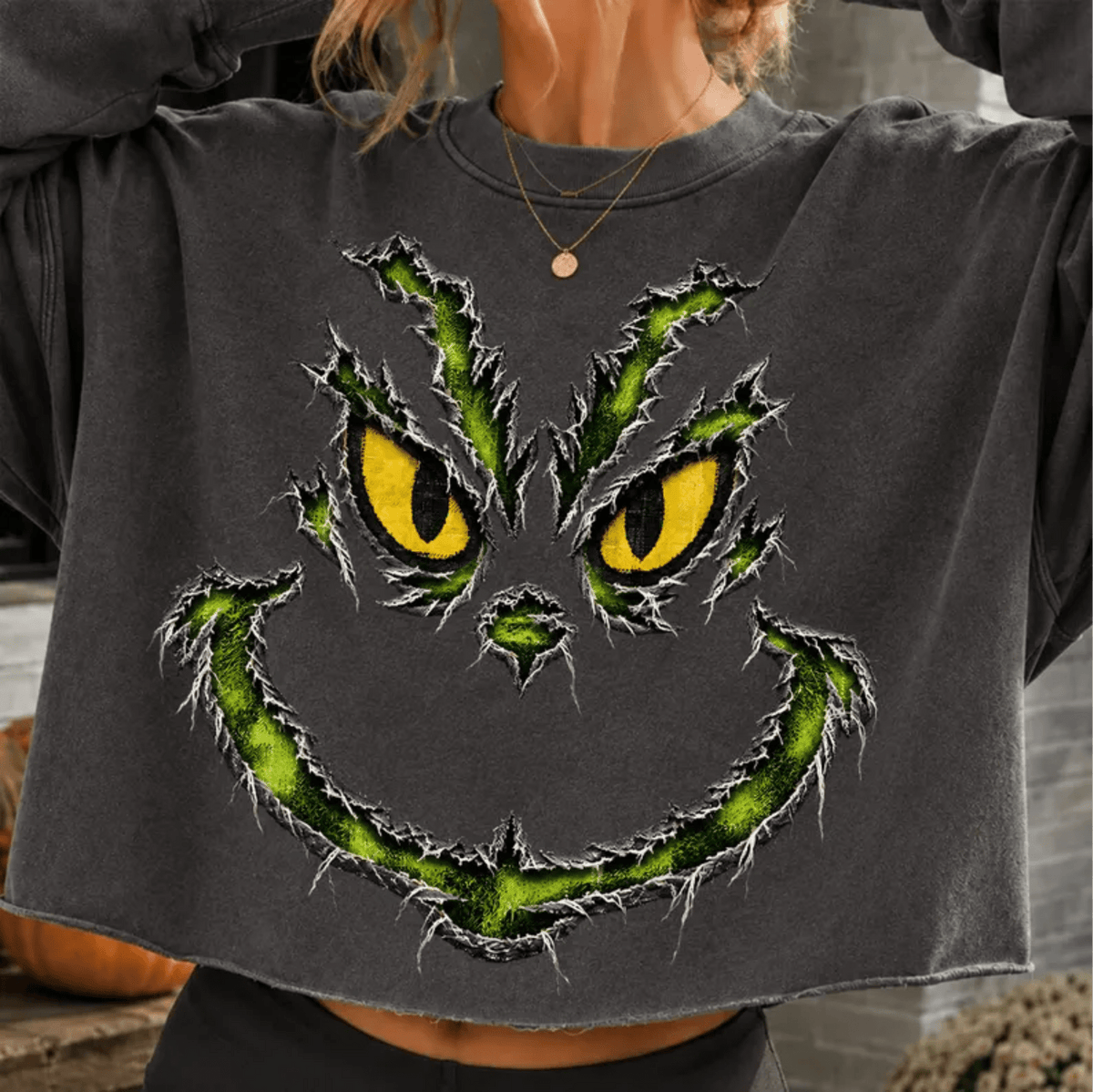 RTS GREEN MAN FACE CHRISTMAS DTF DIRECT TO FILM transfers ADULT 10.5X11.5 - Do it yourself Transfers