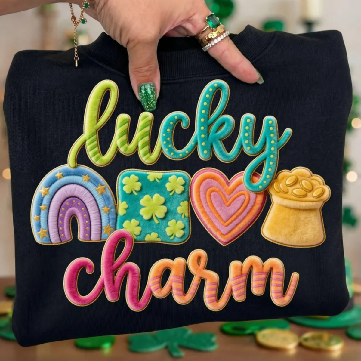 RTS LUCKY CHARM ST PATRICKS DAY DTF DIRECT TO FILM transfers ADULT 10X11.5 - Do it yourself Transfers