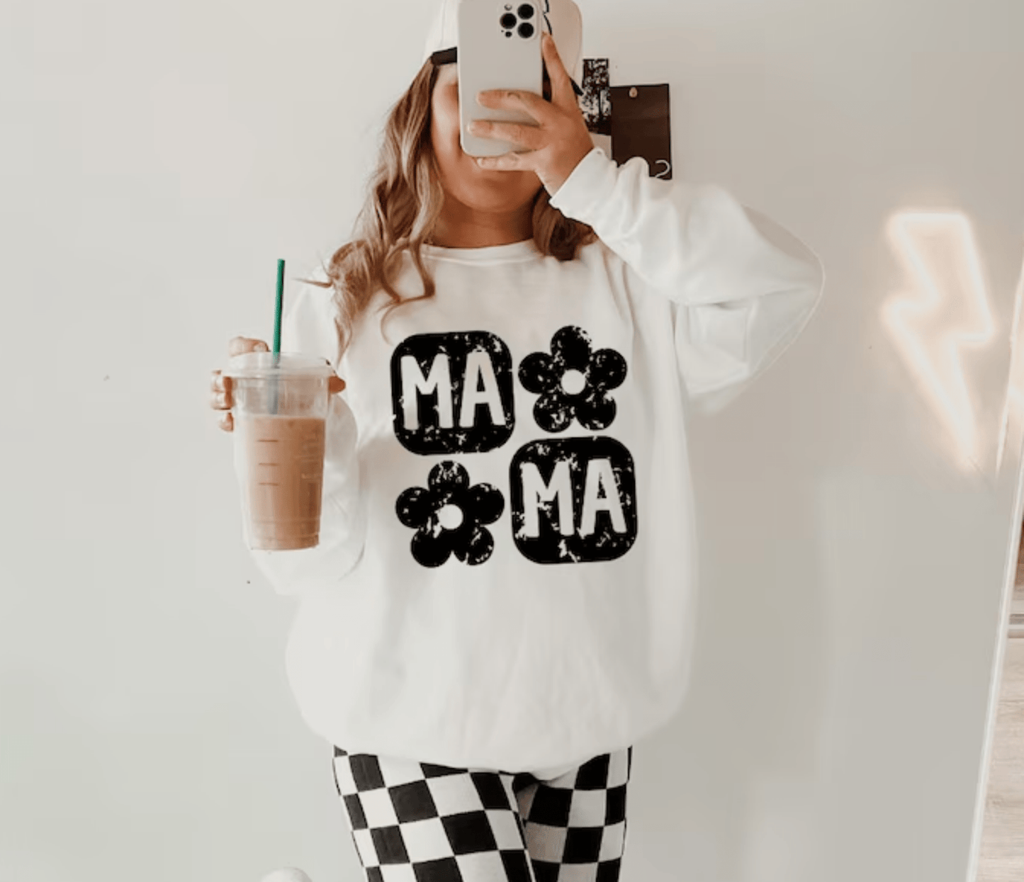 RTS MA MA mama flowers SINGLE COLOR BLACK Screen Print transfers size ADULT 10X12 - Do it yourself Transfers