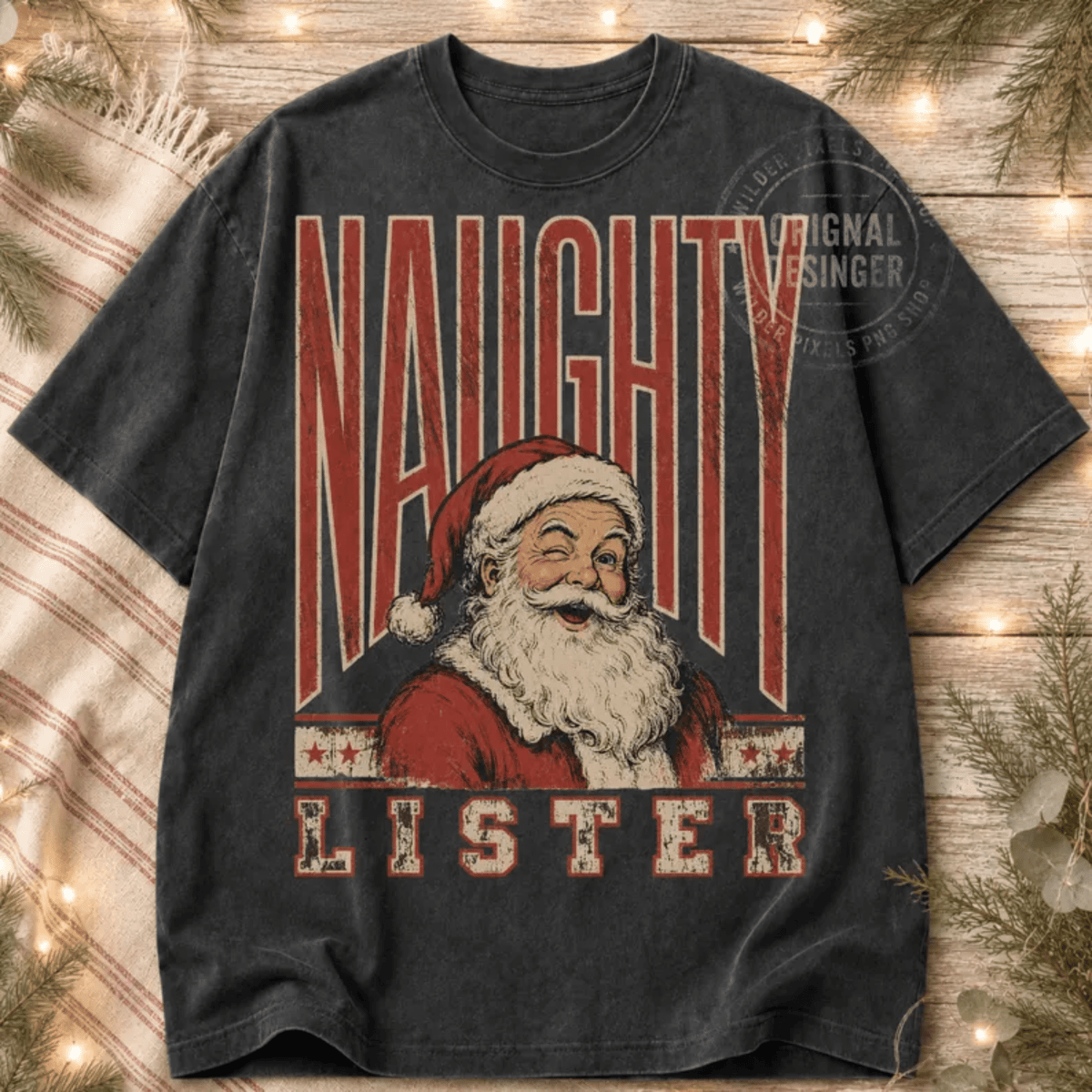RTS NAUGHTY LISTER DTF DIRECT TO FILM transfers ADULT 10.5X11.5 - Do it yourself Transfers