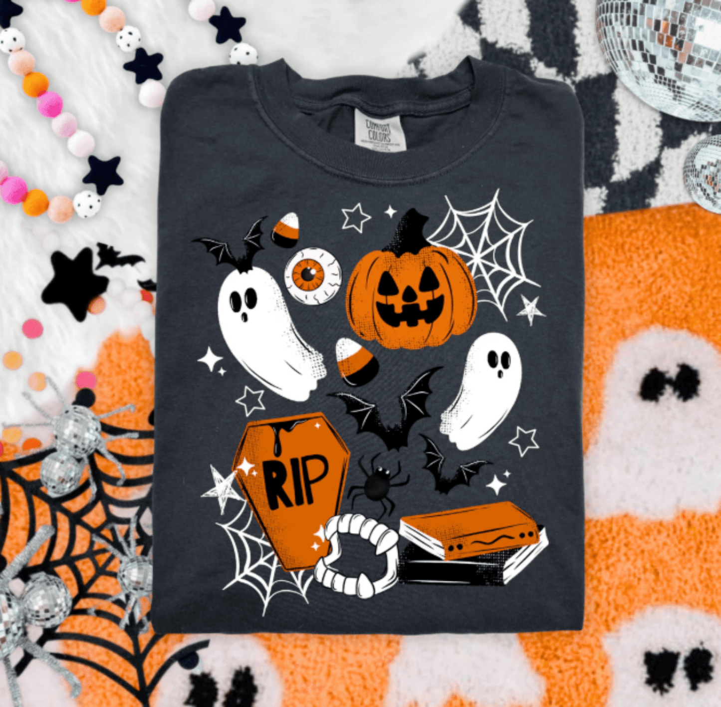 RTS RIP HALLOWEEN GHOST PUMPKIN DTF DIRECT TO FILM transfers ADULT 10X11.5 - Do it yourself Transfers