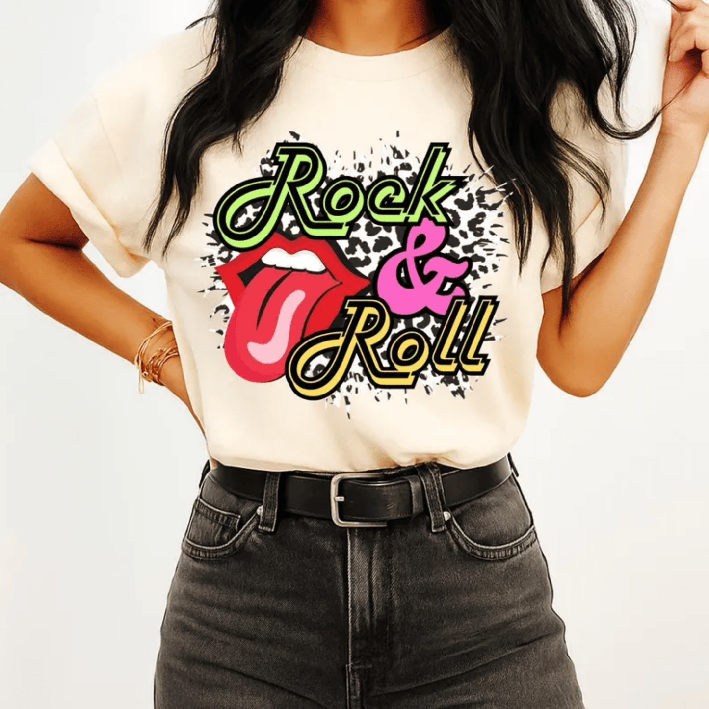 RTS ROCK AND ROLL LEOPARD DTF DIRECT TO FILM transfers ADULT 10X11.5 - Do it yourself Transfers