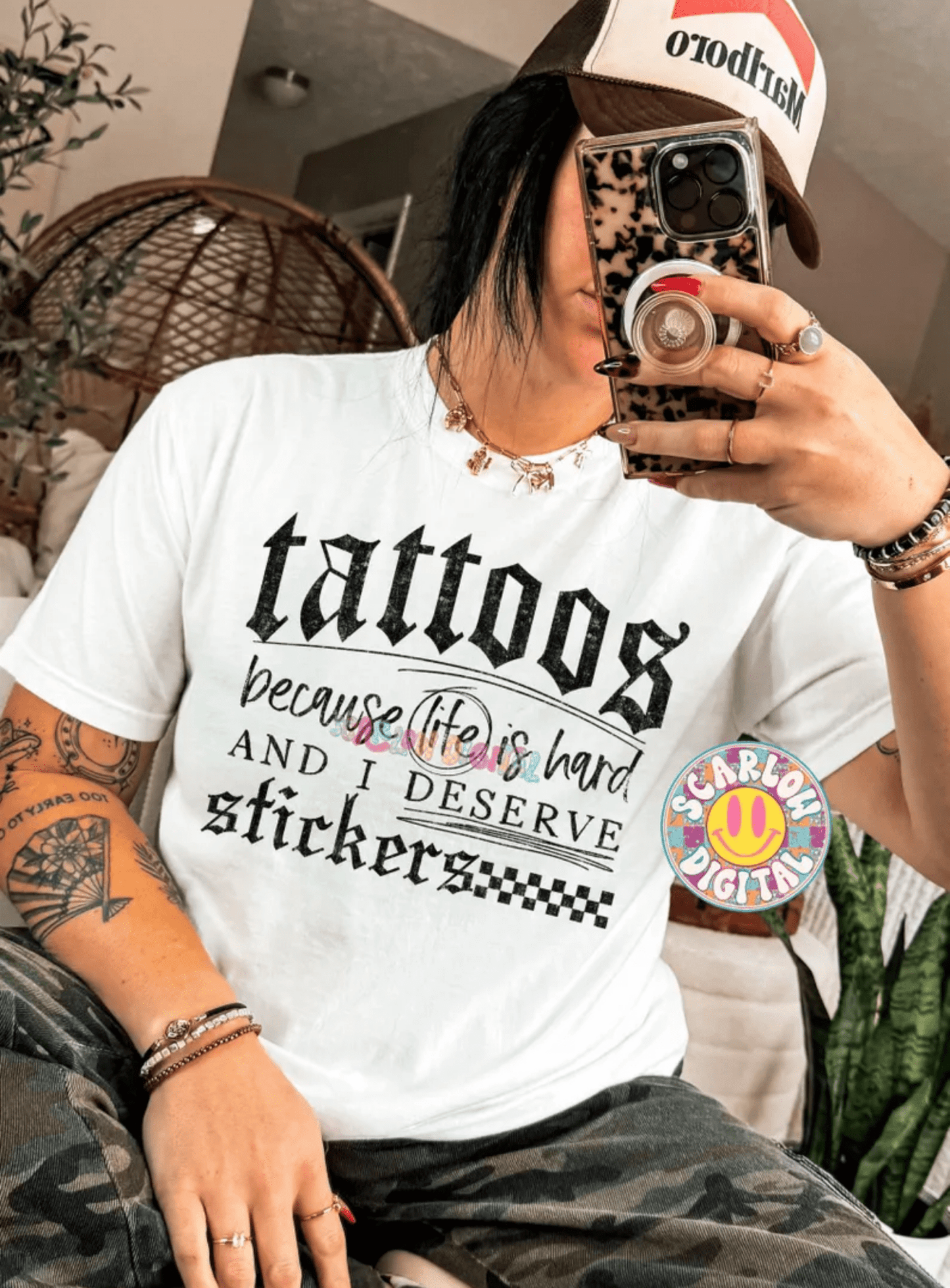 RTS TATTOOS BECAUSE LIFE IS HARD AND I DESERVE STICKERS DTF DIRECT TO FILM transfers ADULT 10X11.5 - Do it yourself Transfers
