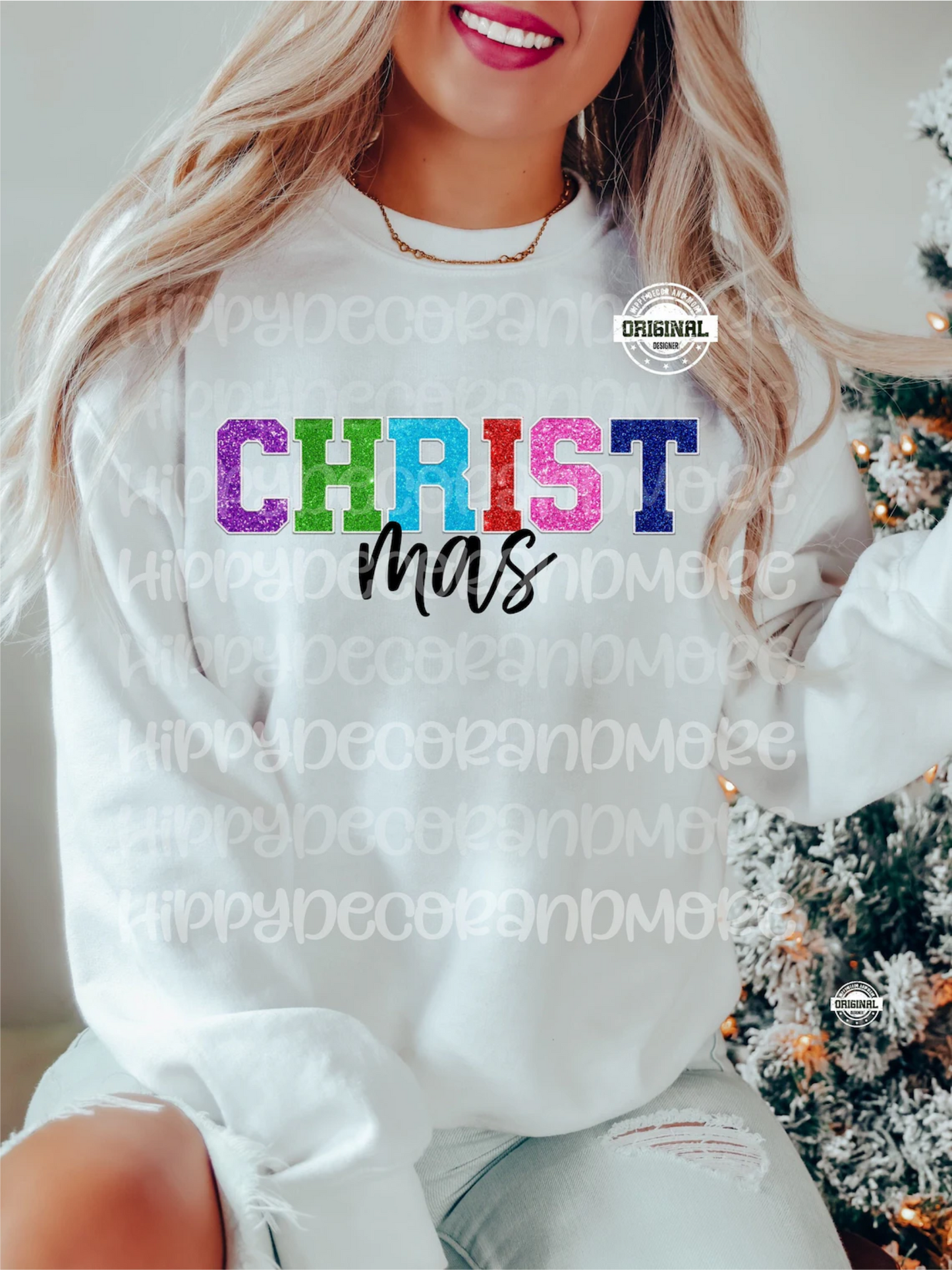 CHRIST mas Christmas multi color purple green blue red pink DTF TRANSFER PRINT TO ORDER 666