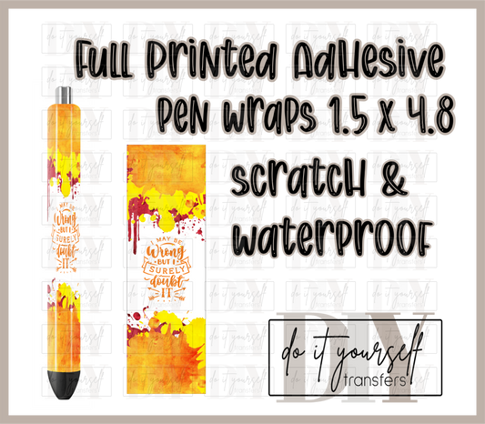 RTS I may be wrong but I surely doubt it orange FULL PEN WRAP 1.5x4.8