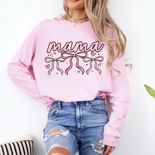 MAMA PINK COQUETTE HEARTS MOTHER'S DAY DTF TRANSFER PRINT TO ORDER 714
