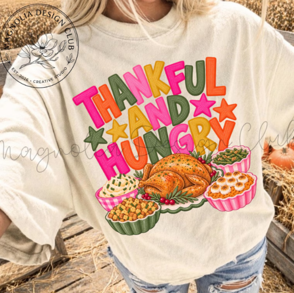 RTS THANKFUL AND HUNGRY DTF DIRECT TO FILM transfers ADULT 10.5X11.5