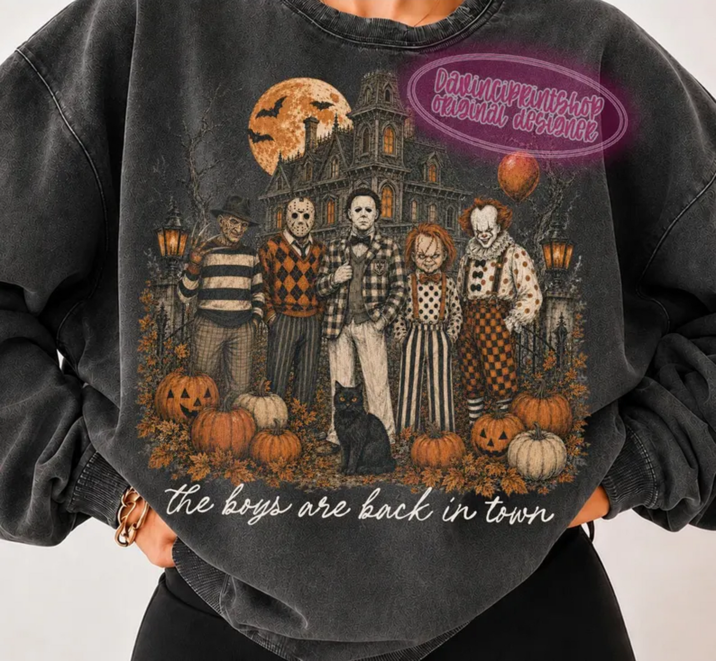RTS THE BOYS ARE BACK IN TOWN HALLOWEEN GANG DTF DIRECT TO FILM transfers ADULT 10X11.5
