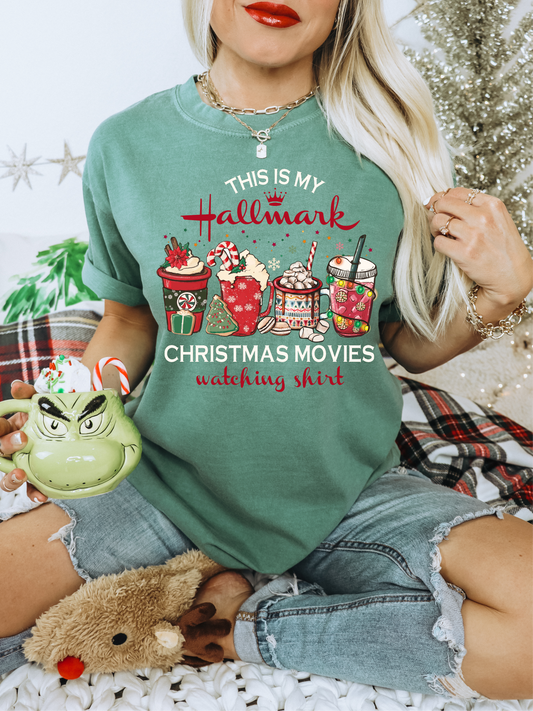 RTS This is my Hallmark Christmas movies watching shirt MATTE DTF DIRECT TO FILM transfers size ADULT 10x12