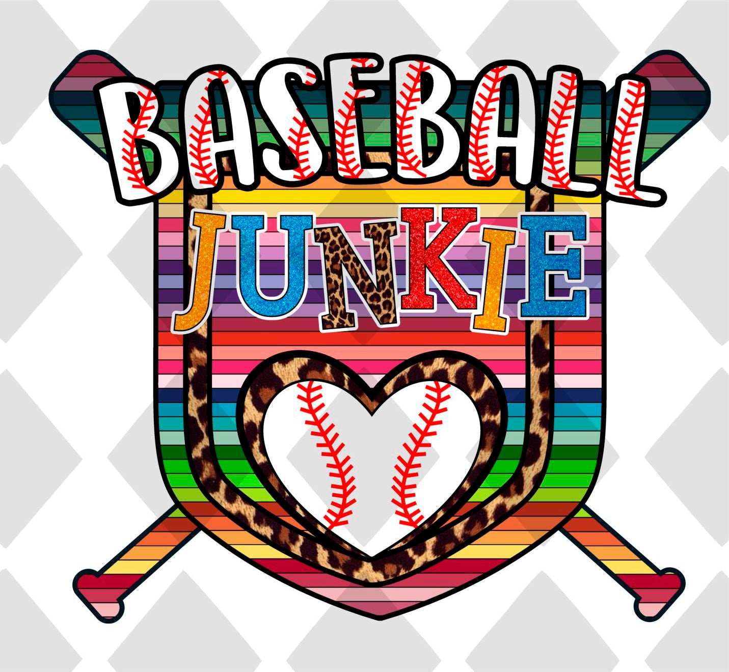 baseball junkie png Digital Download Instand Download - Do it yourself Transfers