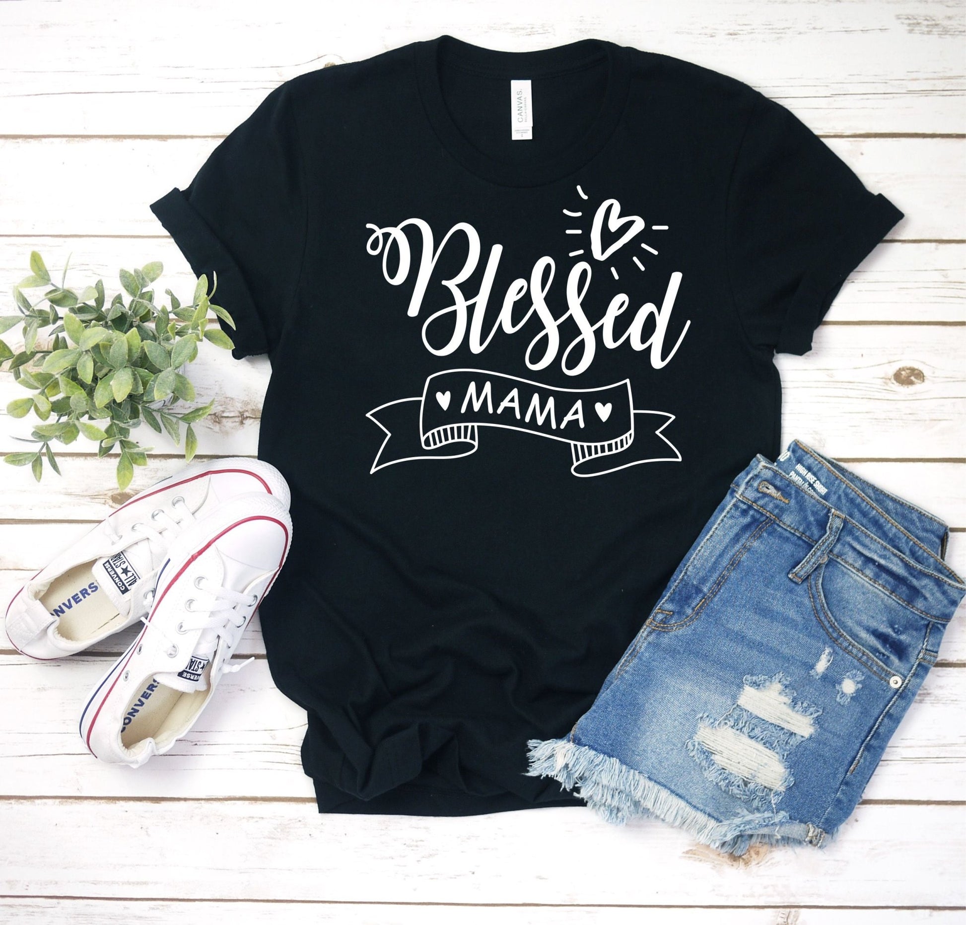 Blessed mama banner heart png Digital Download Instand Download - Do it yourself Transfers