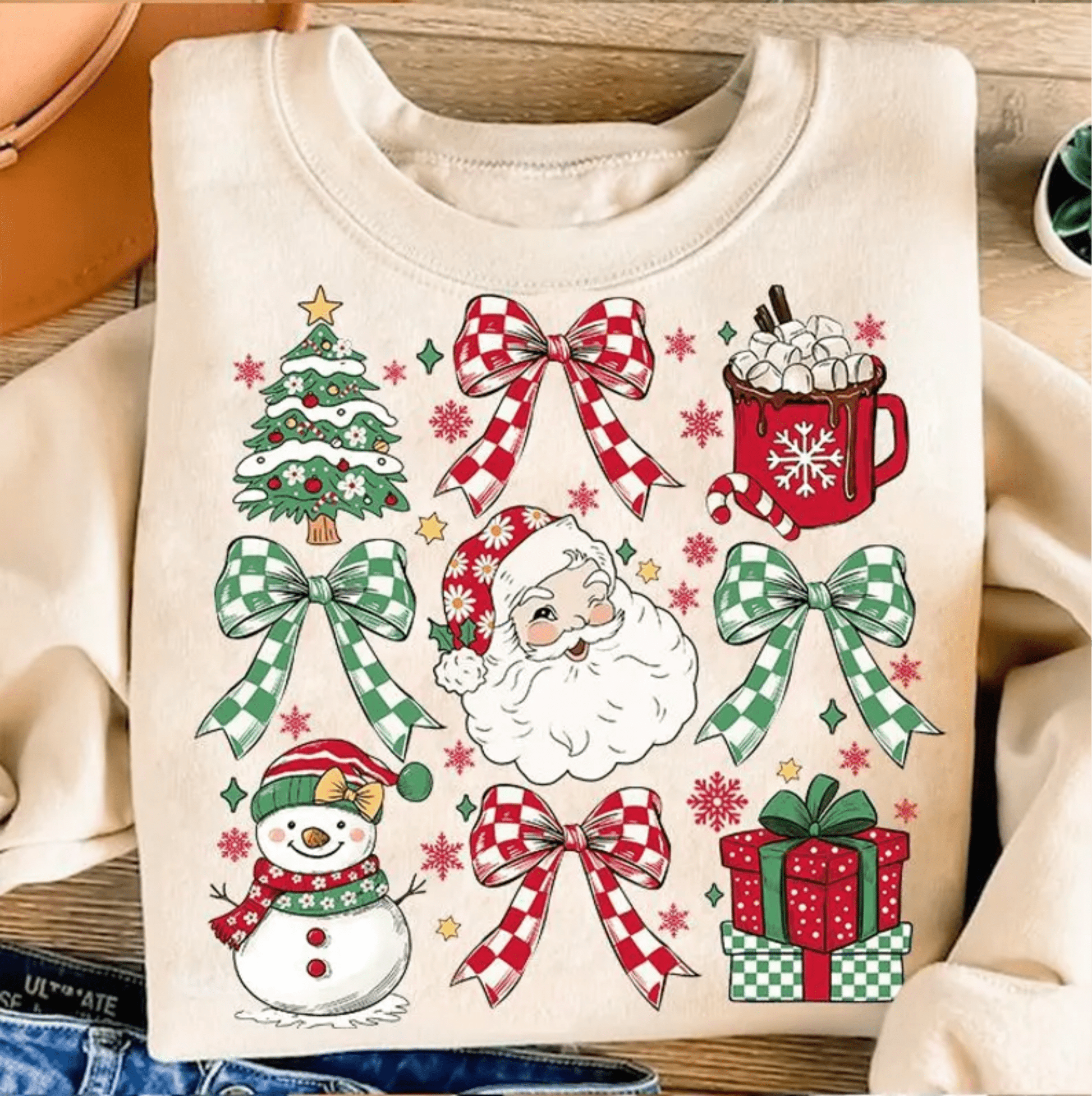 Coquette Christmas Retro Holidays Hot Coco DTF size ADULT DTF TRANSFER PRINT TO ORDER - Do it yourself Transfers