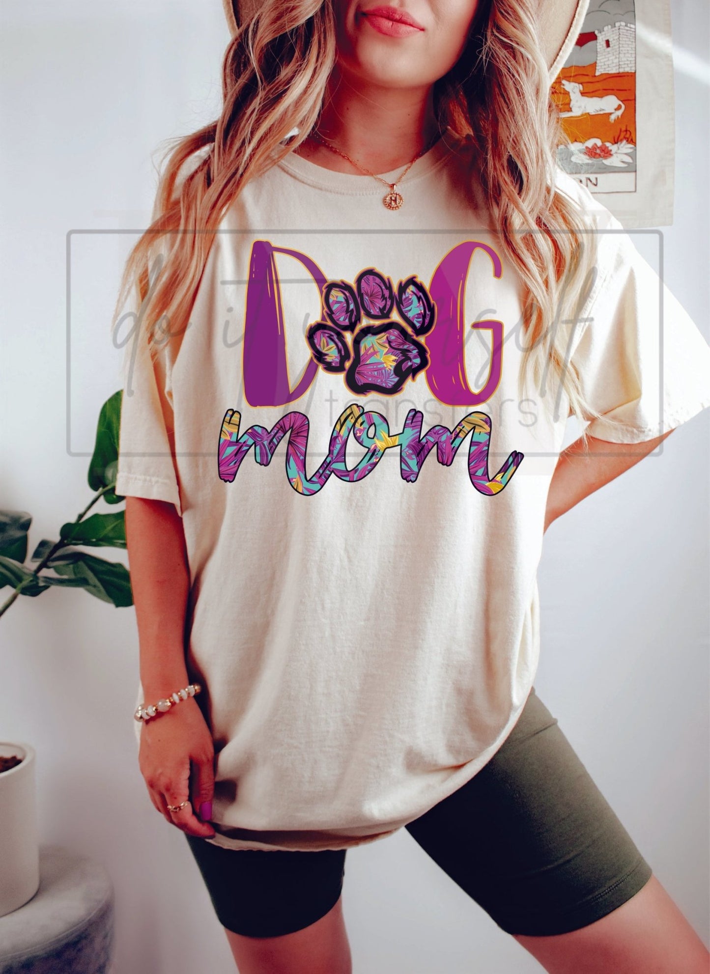 Dog Mom Purple size ADULT DTF TRANSFERPRINT TO ORDER - Do it yourself Transfers