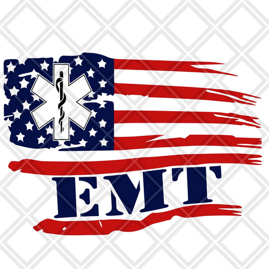 EMT Flag stars png Digital Download Instand Download - Do it yourself Transfers