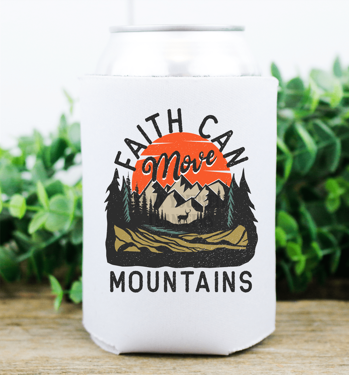 Faith can move Mountains camp camping deer forest / size 3.1x2.5 DTF TRANSFERPRINT TO ORDER - Do it yourself Transfers