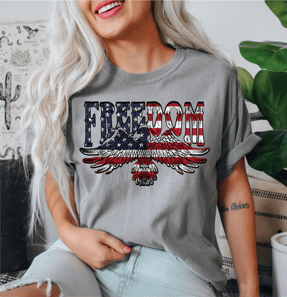 Freedom eagle American flag Men size ADULT 13.8x9 DTF TRANSFERPRINT TO ORDER - Do it yourself Transfers