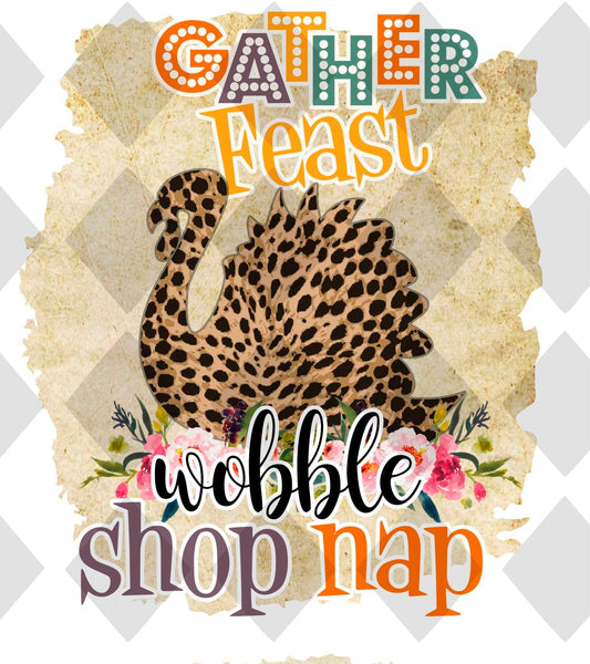 Gather feast wobble shop nap Digital Download Instand Download - Do it yourself Transfers