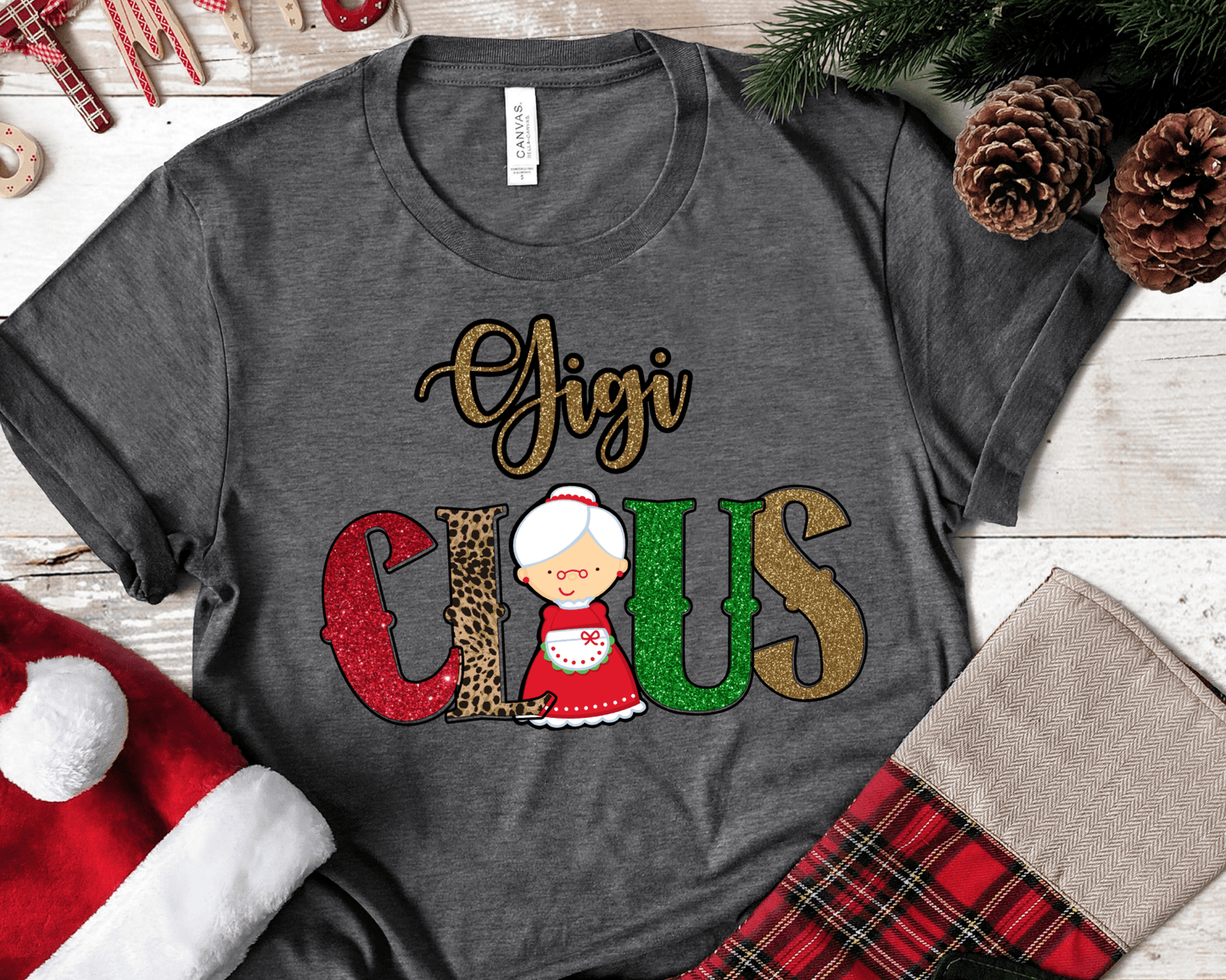 Gigi claus Christmas DTF TRANSFERPRINT TO ORDER - Do it yourself Transfers