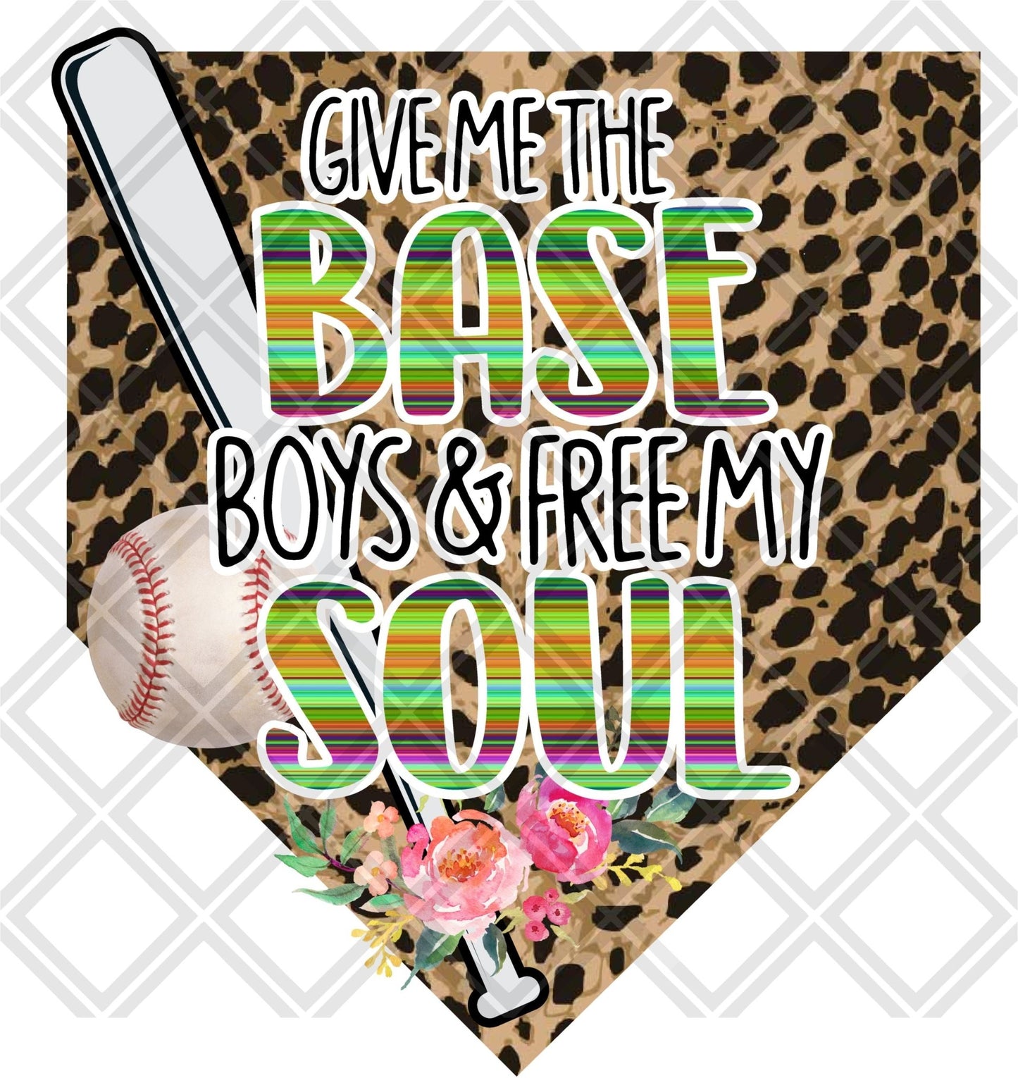 Give me the base boys and free my soul baseball DTF TRANSFERPRINT TO ORDER - Do it yourself Transfers