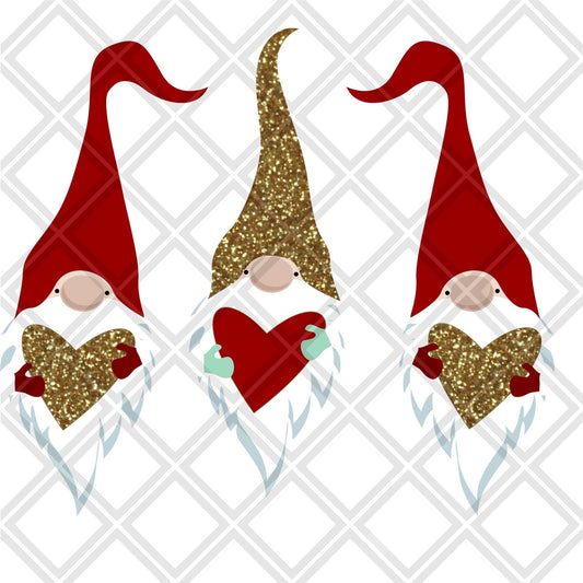 GNOMES VALENTINES HEARTS NO FRAME Digital Download Instand Download - Do it yourself Transfers