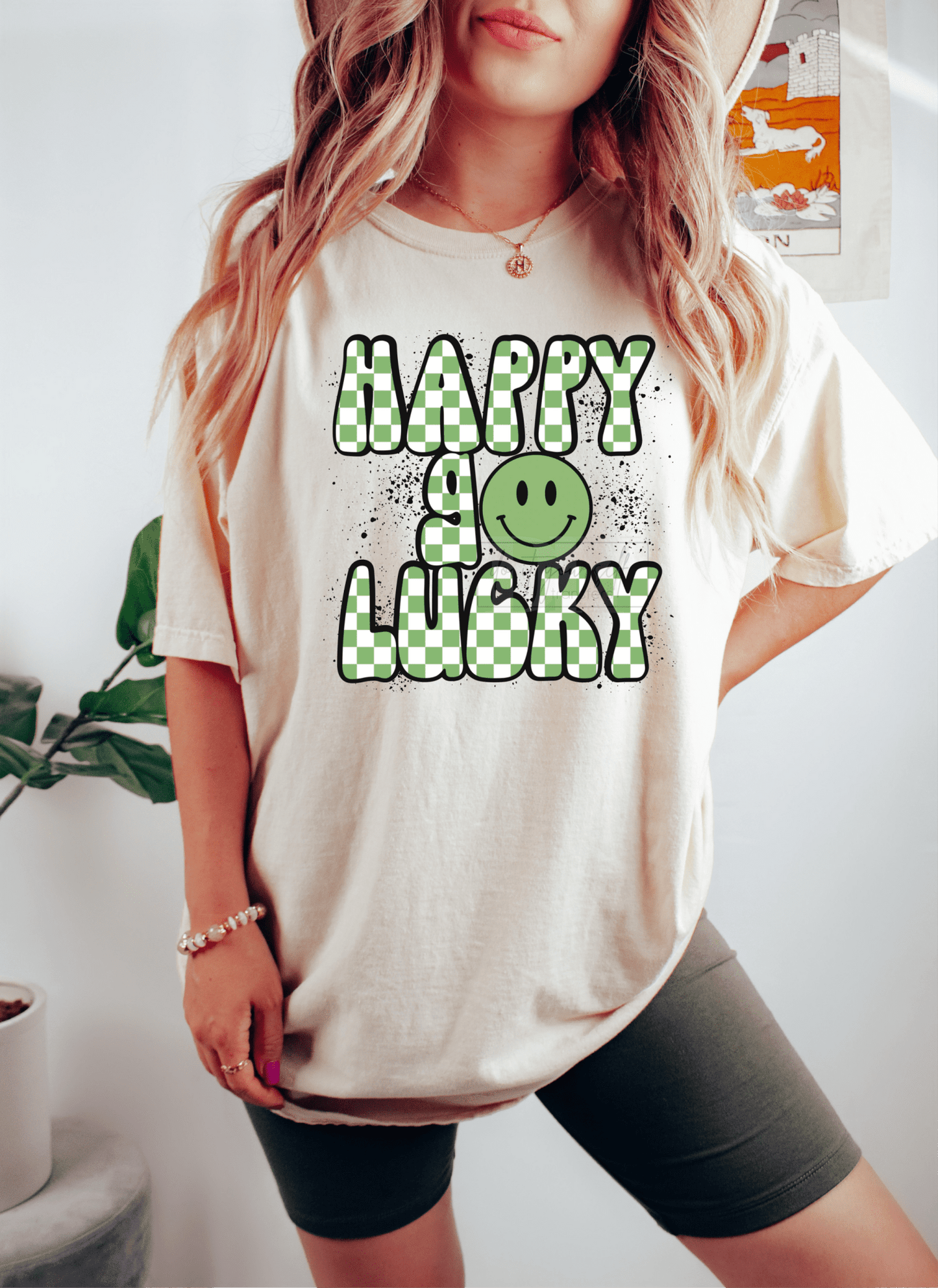 Happy go LUCKY Smiley face St. Patrick's day size ADULT DTF TRANSFERPRINT TO ORDER - Do it yourself Transfers