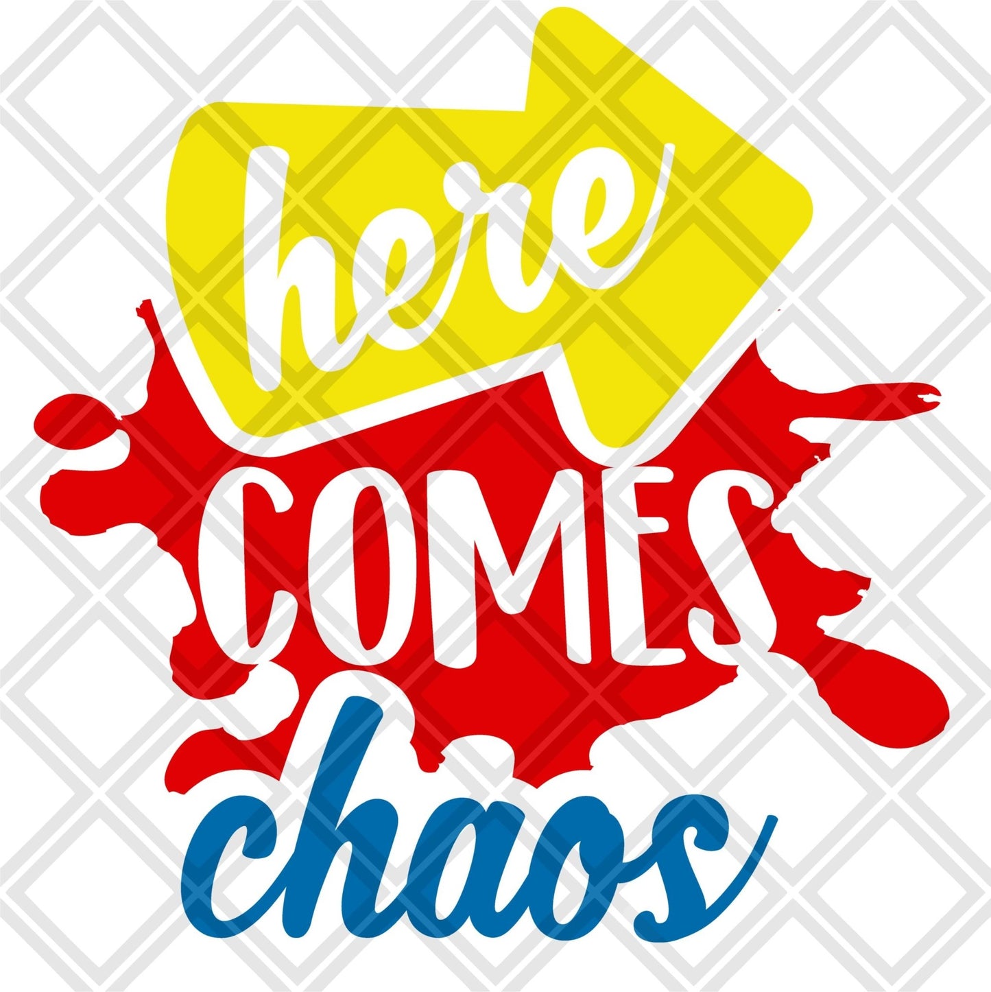 HERE COMES CHAOS NO FRAME Digital Download Instand Download - Do it yourself Transfers