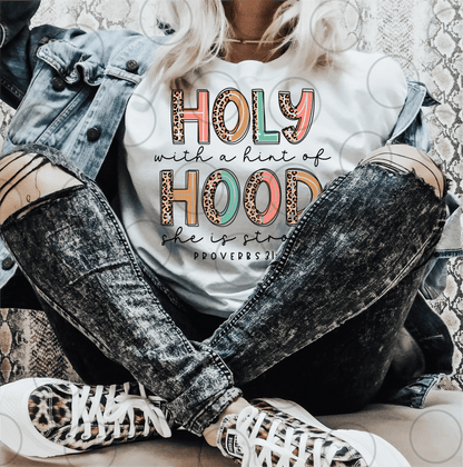 HOLY with a hint of HOOD pray with me don't play with me proverbs black letters leopard size ADULT DTF TRANSFERPRINT TO ORDER - Do it yourself Transfers