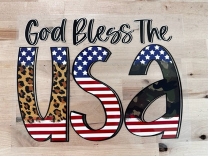 Home of the FREE because of the BRAVE Red White Blue Leopard size DTF TRANSFERPRINT TO ORDER - Do it yourself Transfers