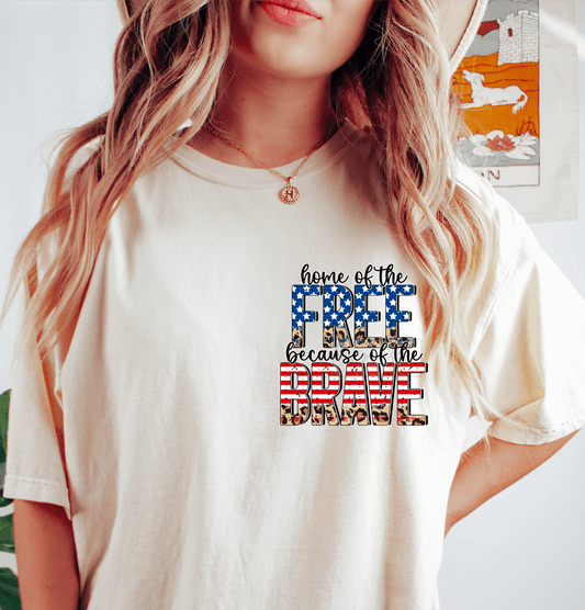 Home of the FREE because of the BRAVE Red White Blue Leopard size DTF TRANSFERPRINT TO ORDER - Do it yourself Transfers