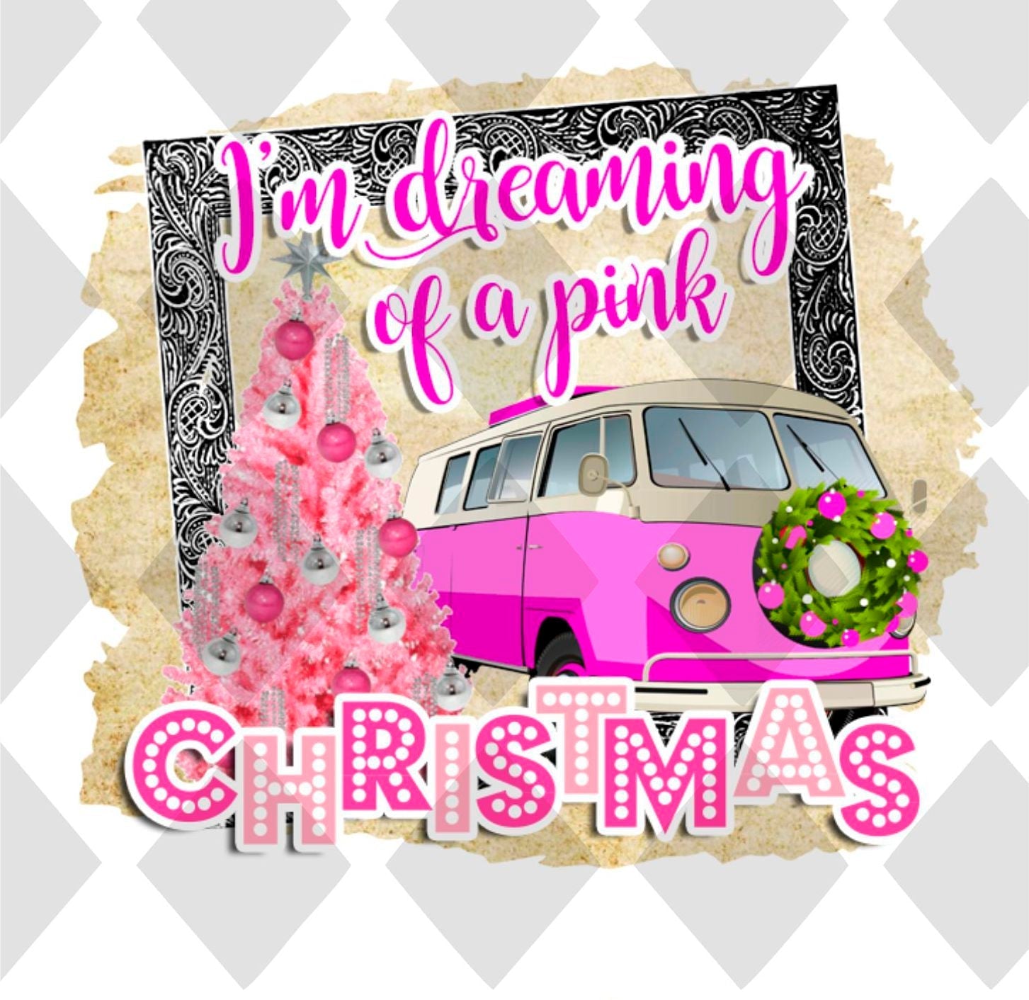 im dreaming of a pink christmas Digital Download Instand Download - Do it yourself Transfers