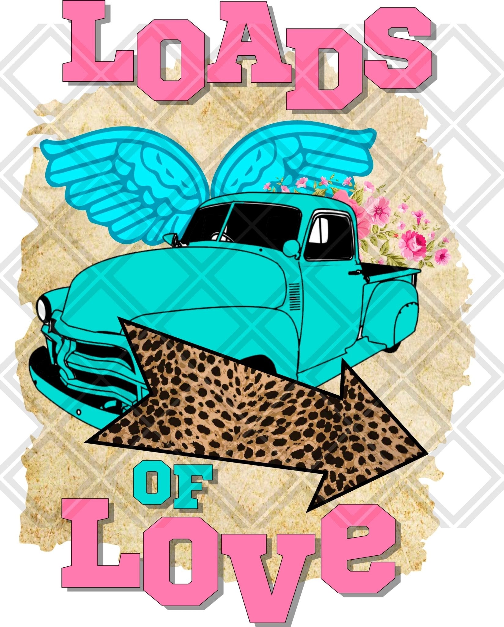 LOADS OF THE LOVE TRUCK Digital Download Instand Download - Do it yourself Transfers