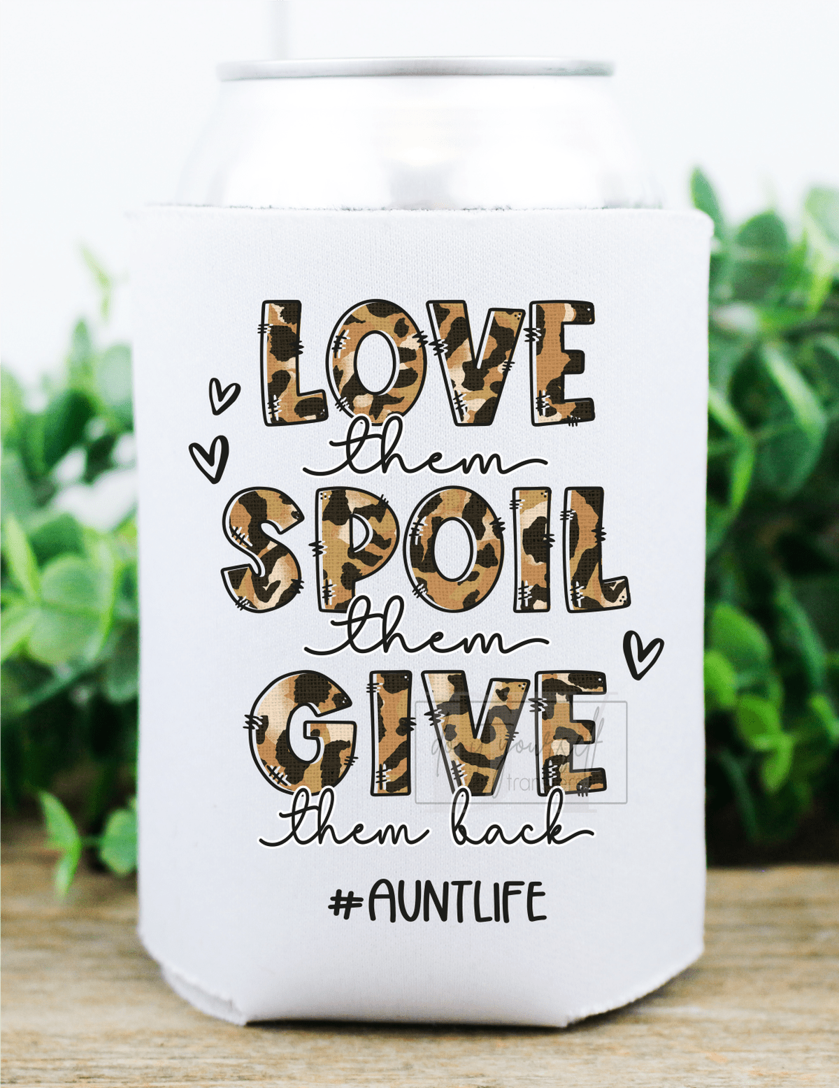 Love them Spoil them Give them back #auntlife Aunt life leopard size 3.5x3 DTF TRANSFERPRINT TO ORDER - Do it yourself Transfers