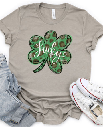 Lucky clover leopard green DTF TRANSFERSPRINT TO ORDER - Do it yourself Transfers