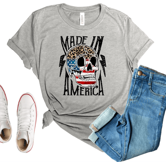 Made in american skull adult size DTF TRANSFERPRINT TO ORDER - Do it yourself Transfers