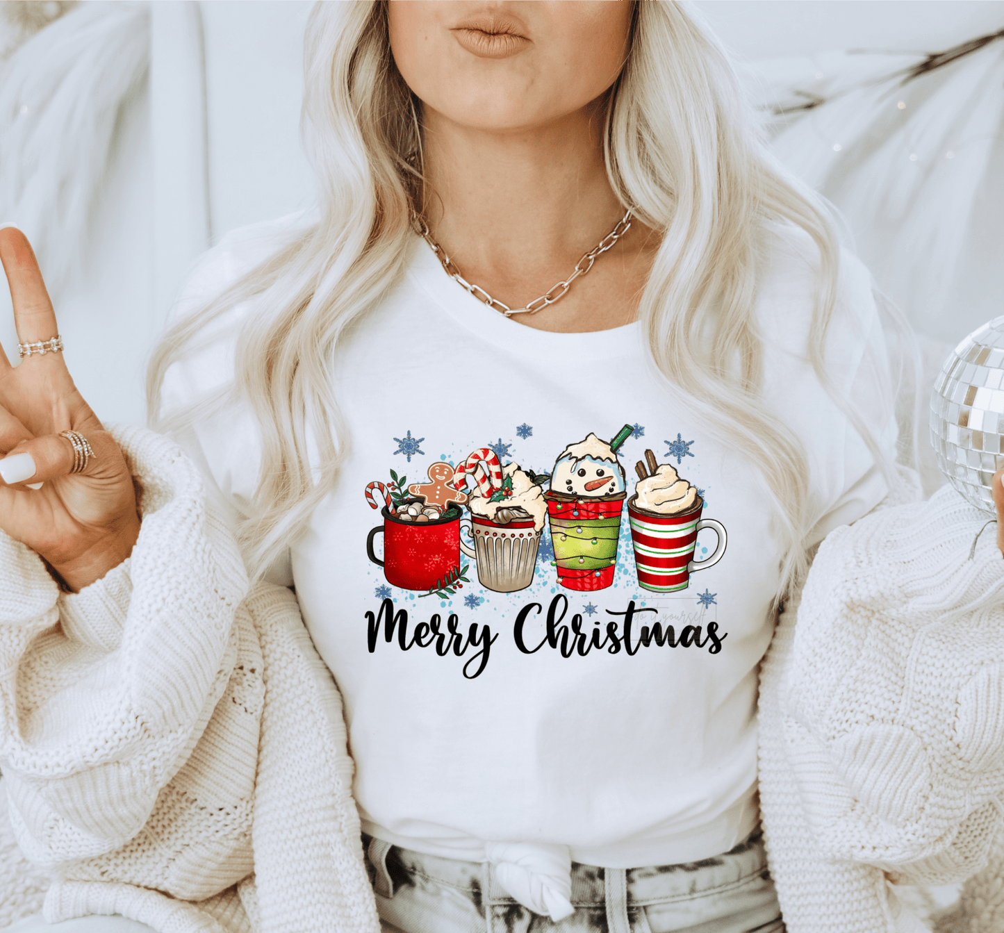 Merry Christmas Snowman gingerbread man winter Coffee Latte DTF TRANSFER SIZE DTF TRANSFERPRINT TO ORDER - Do it yourself Transfers