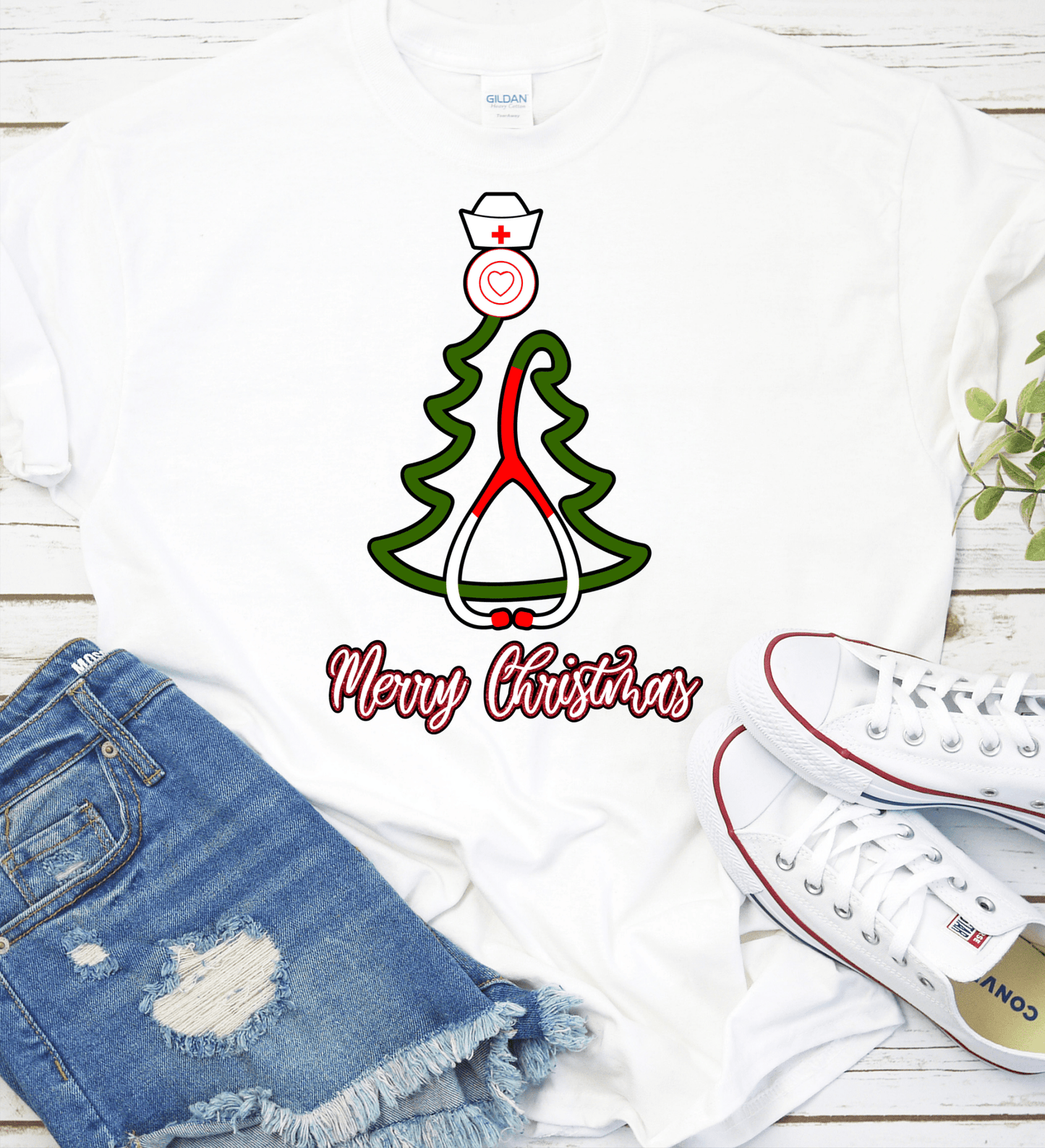 Merry christmas Tree Nurse DTF TRANSFERPRINT TO ORDER - Do it yourself Transfers