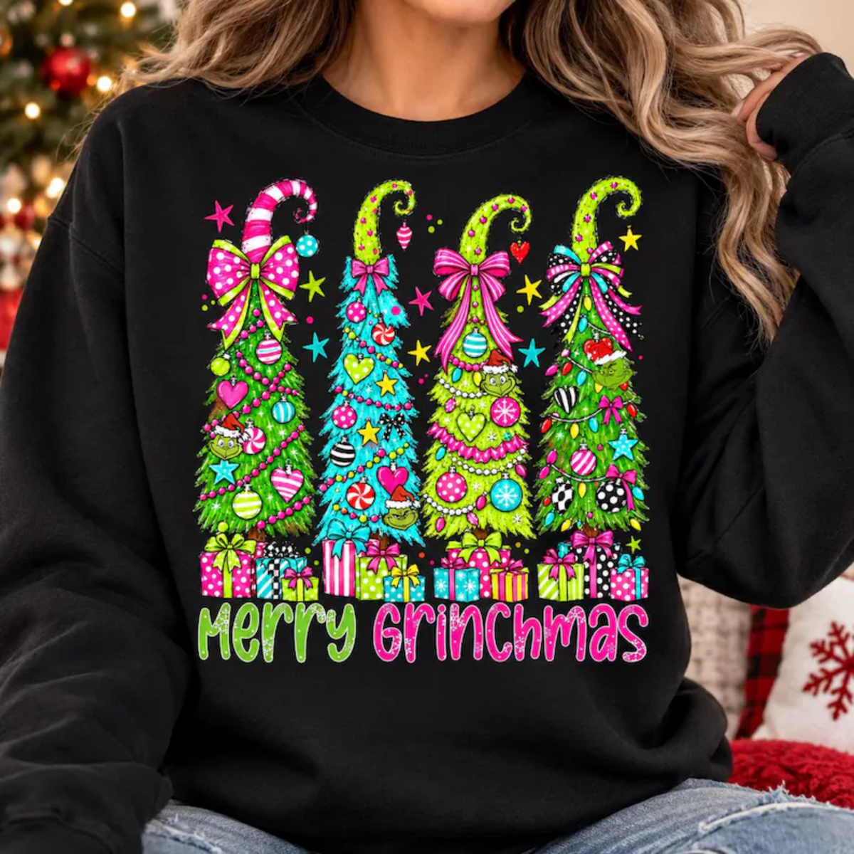 MERRY GRINCHMAS TREES DTF size ADULT 8.5x11.5 DTF TRANSFER PRINT TO ORDER - Do it yourself Transfers