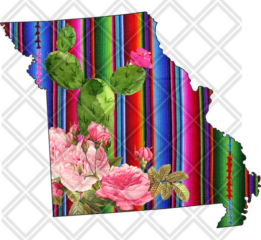 missouri state cactus flowers serape Digital Download Instand Download - Do it yourself Transfers