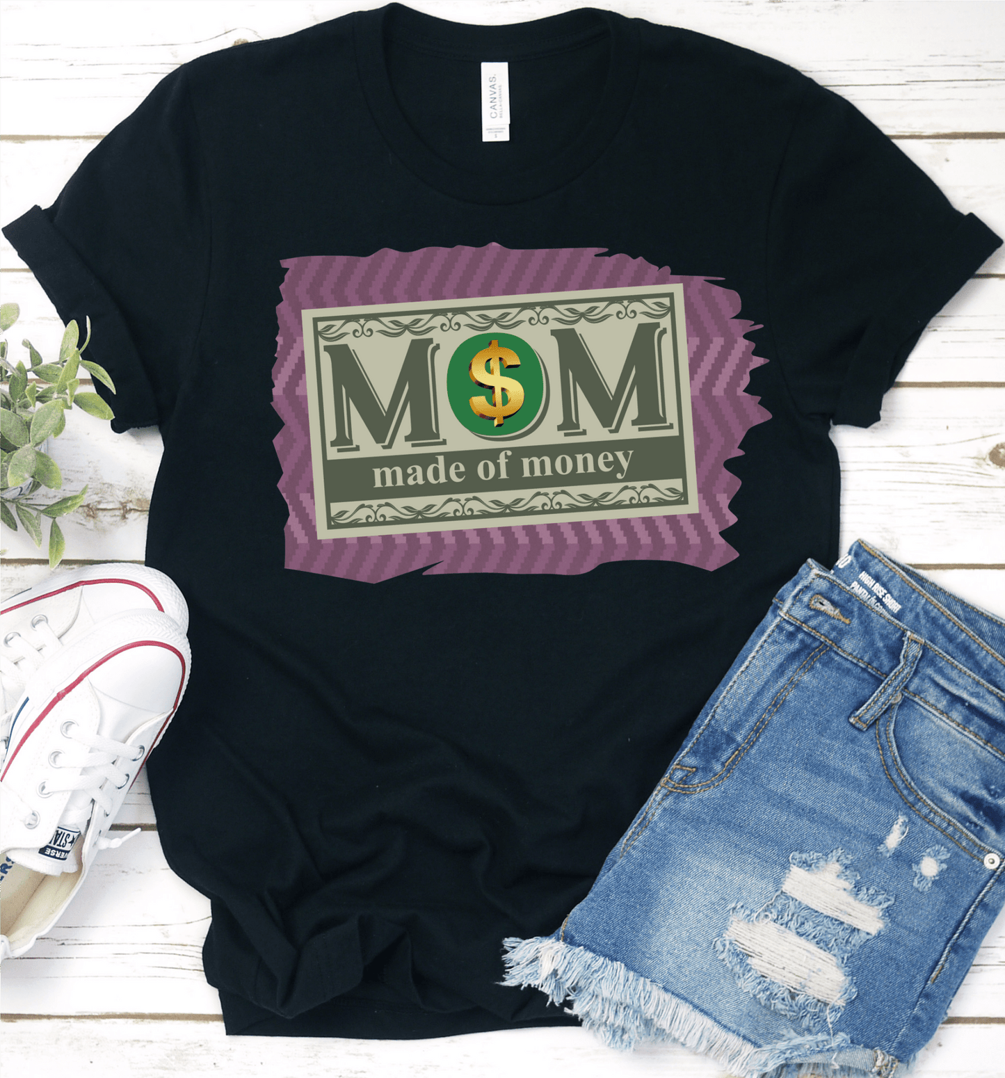 Mom made of money frame dollar bill DTF TRANSFERPRINT TO ORDER - Do it yourself Transfers