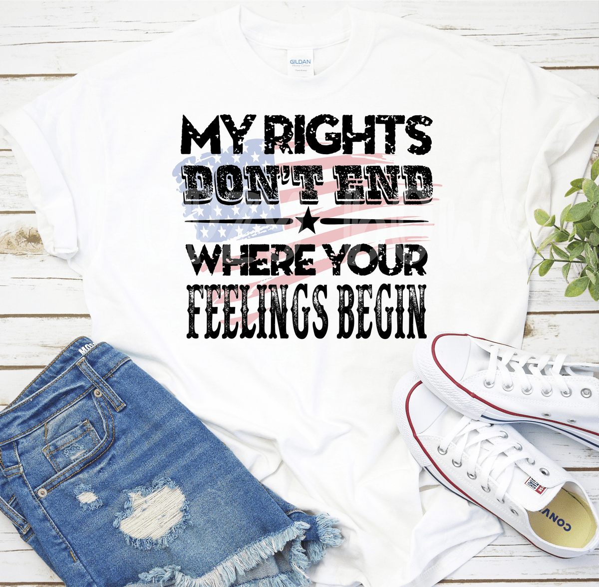 My rights don't end where your feelings begin american flag Adult size DTF TRANSFERPRINT TO ORDER - Do it yourself Transfers