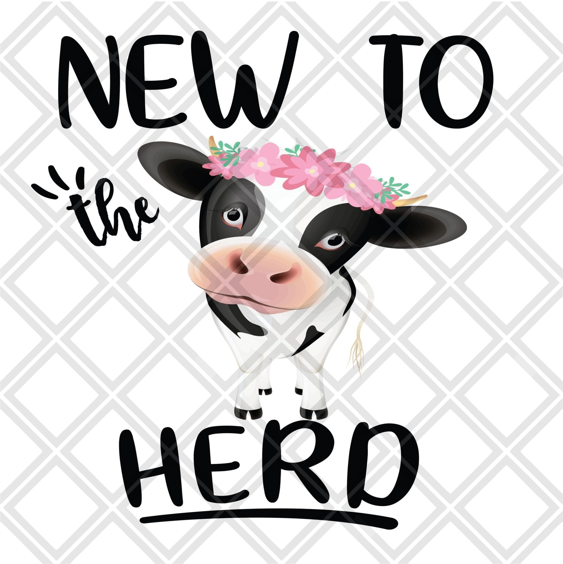 New to the Herd Girl cow Flowers DTF TRANSFERPRINT TO ORDER - Do it yourself Transfers