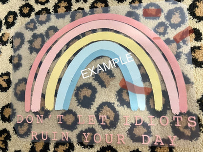 Not perfect just FORGIVEN cross flowers mutli color leopard size ADULT DTF TRANSFERPRINT TO ORDER - Do it yourself Transfers