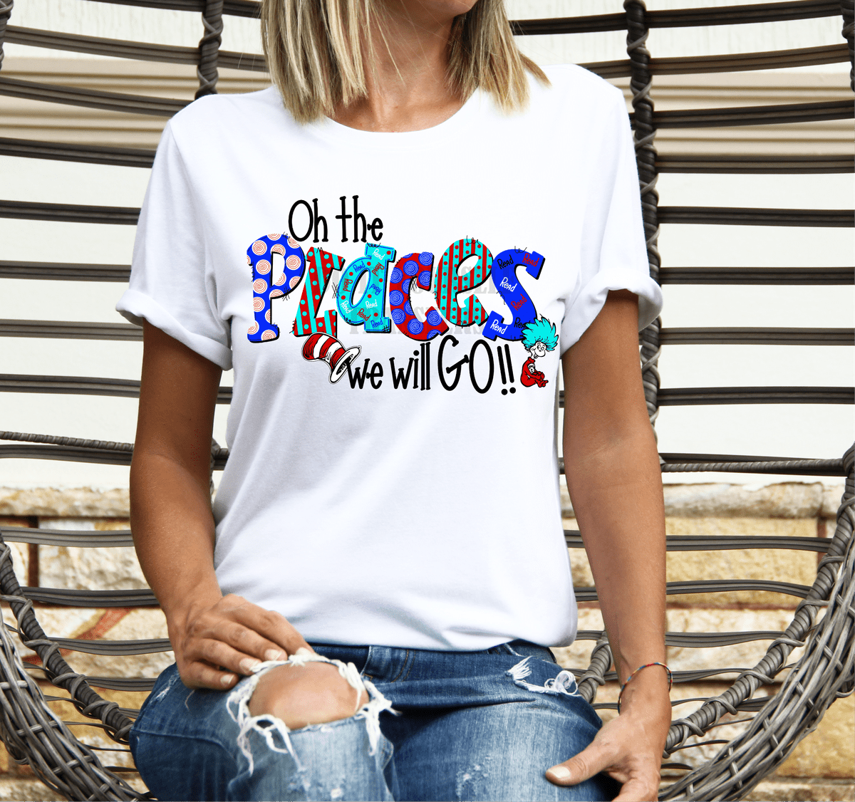 Oh the PLACES we will go size ADULT DTF TRANSFERPRINT TO ORDER - Do it yourself Transfers