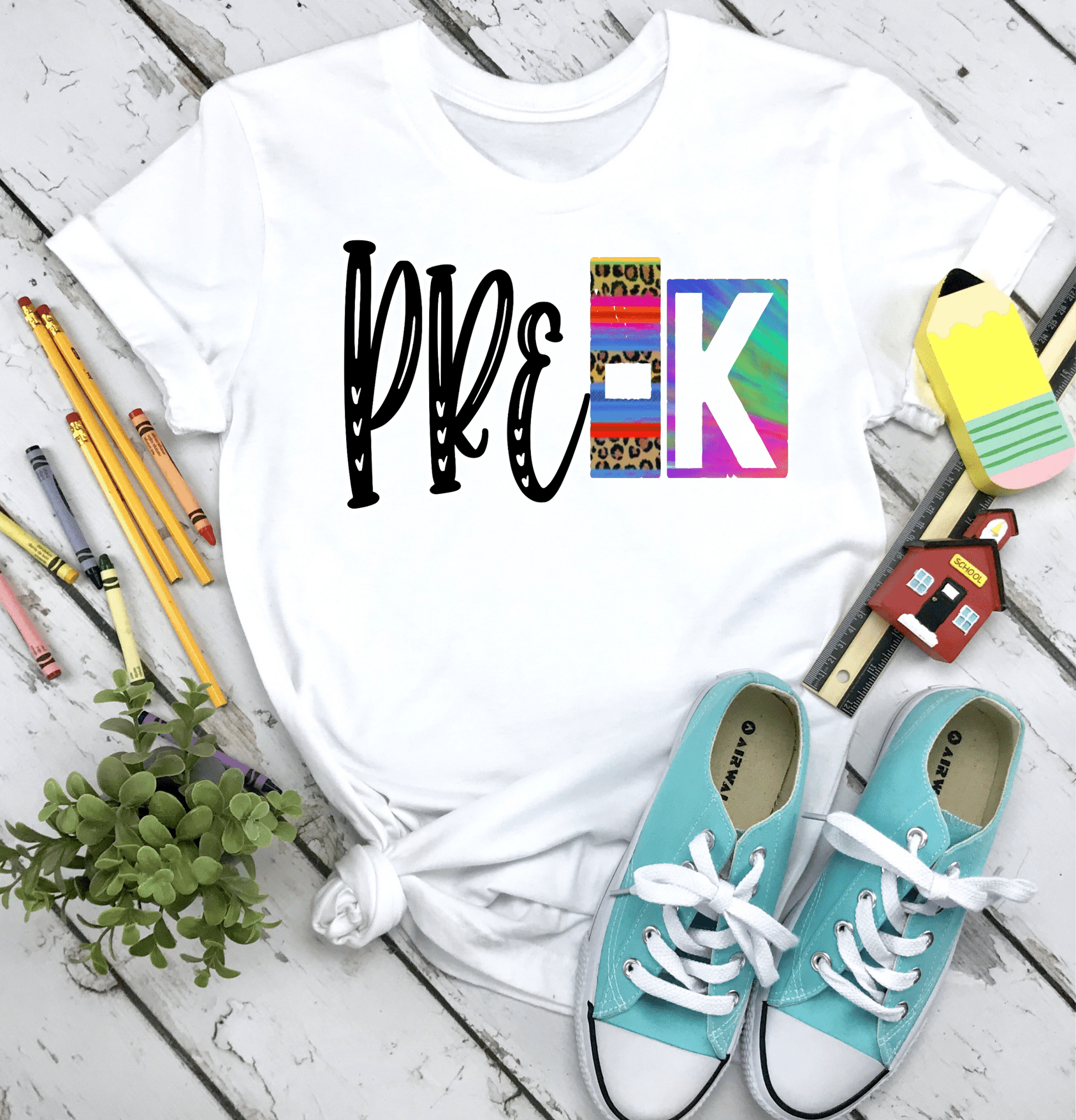 PRE - K school leopard serape tie dye DTF TRANSFERSPRINT TO ORDER - Do it yourself Transfers